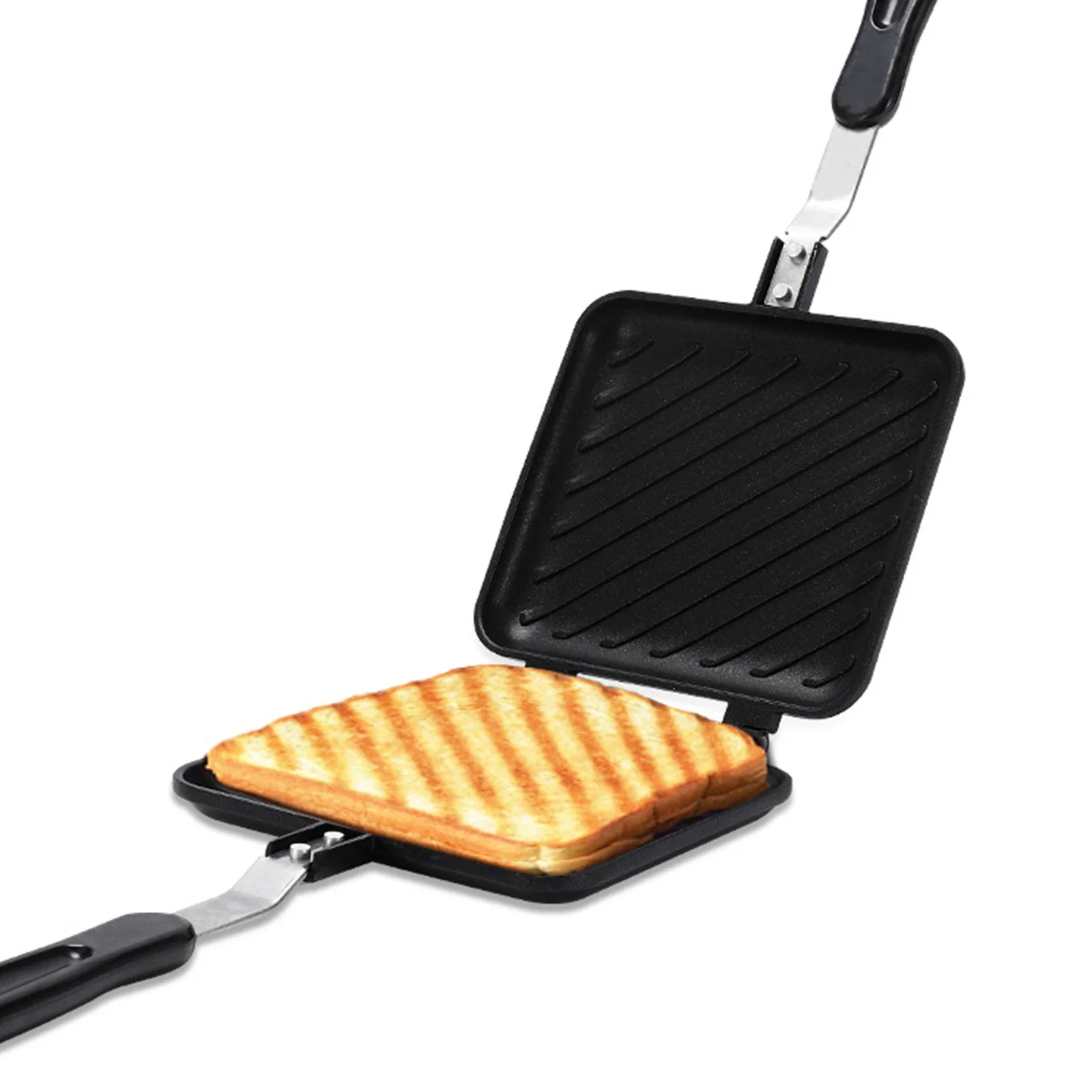 New NEW Sandwich Maker Non-stick Grilled Panini Maker With Insulated Handle Hot Sandwich Making Machine Kitchen Tools
