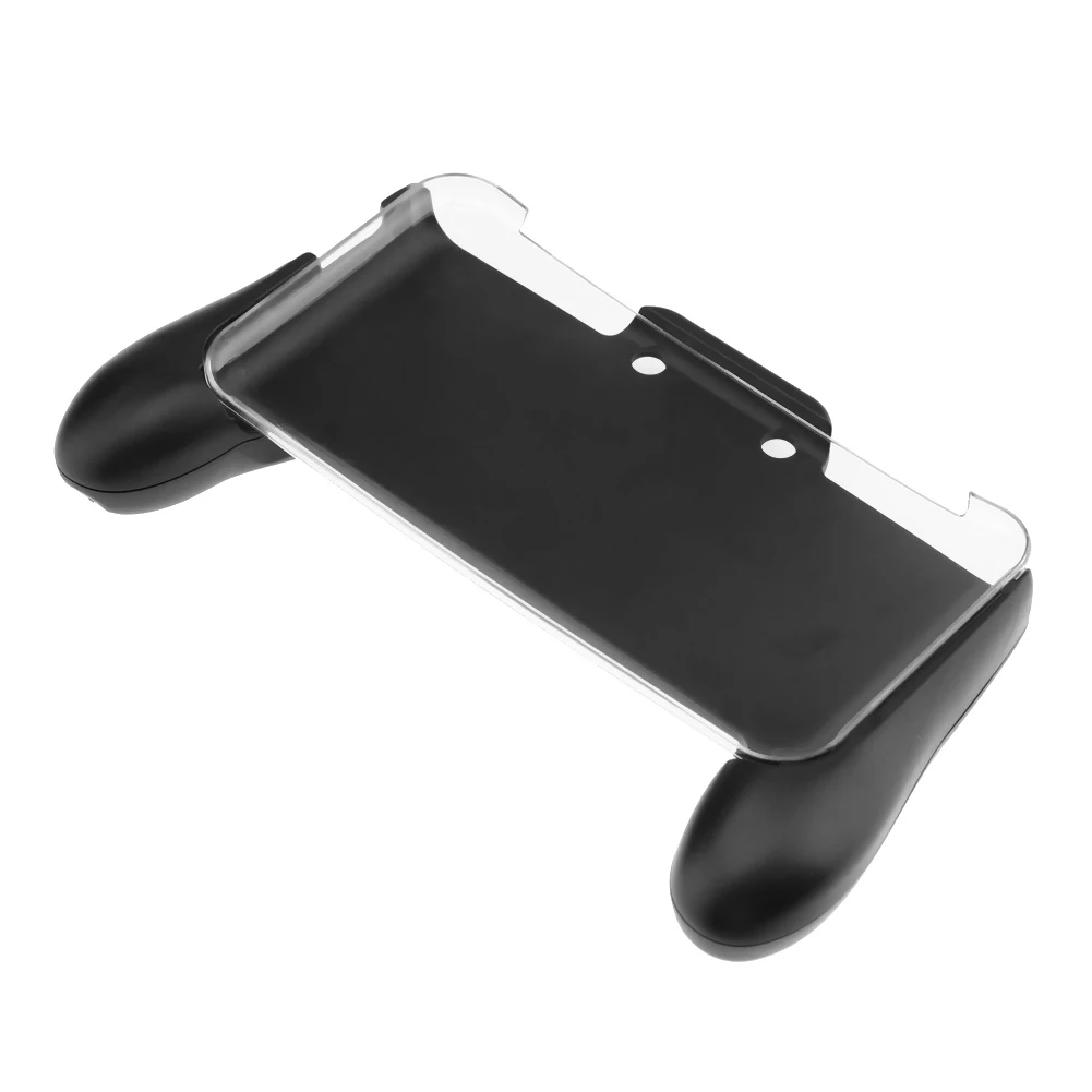 3 in 1 Hand Grip +Crystal Case+Plastic Stylus Pen for Nintendo NEW 2DS LL 2DS XL Console Black Accessories 1.5m cable+ bag