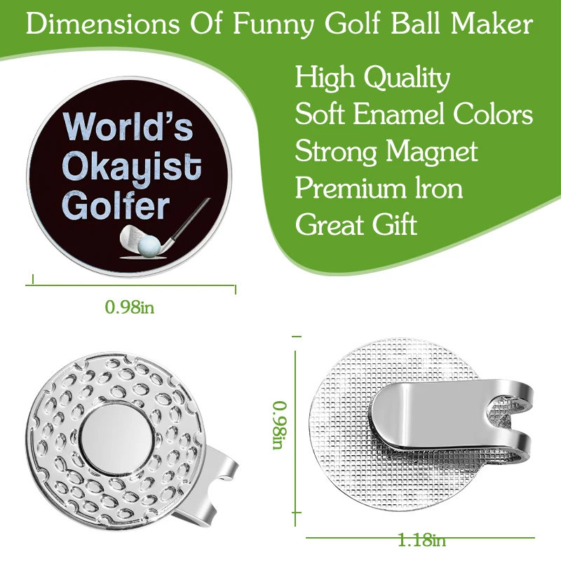 Golfer Golf Ball Marker Magnetic Hat Clip Funny Golf Accessories Gifts Men Women Novelty Gift Golf Ball Mark Golf Hat Clip