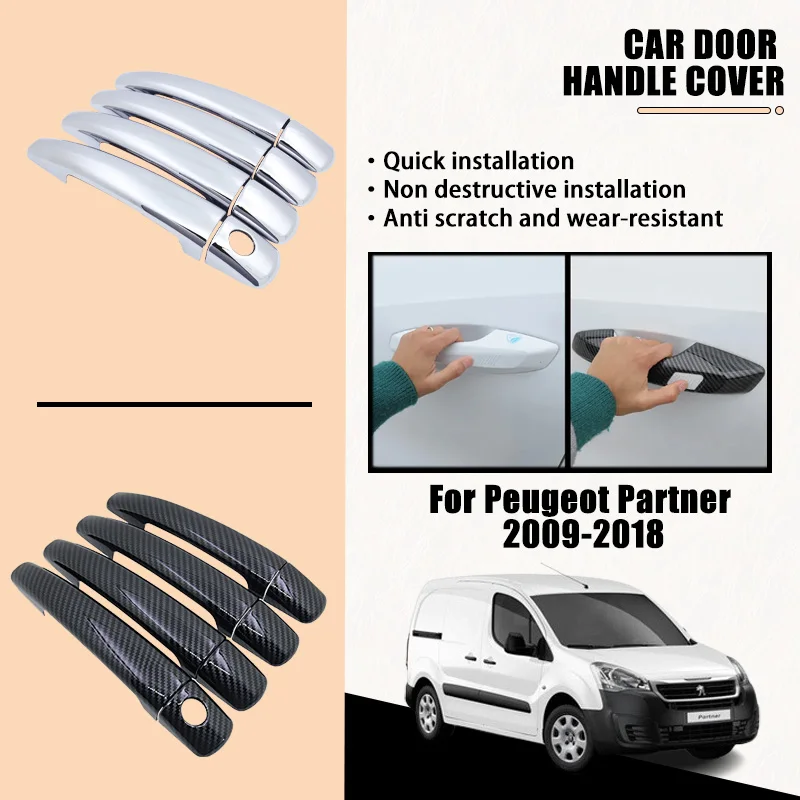 

Door Handle Covers For Peugeot Partner 2009-2018 2010 2011 2012 2013 ABS Chrome Car Accessories Catch Rustproof Stickers Styliny