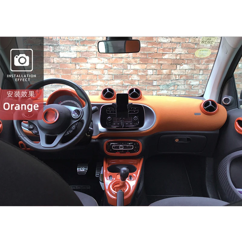 흰색 자동차 인테리어 장식 액세서리, ABS 장식 수정 스티커, 스마트 453, Fortwo Forfour 자동차 스타일링