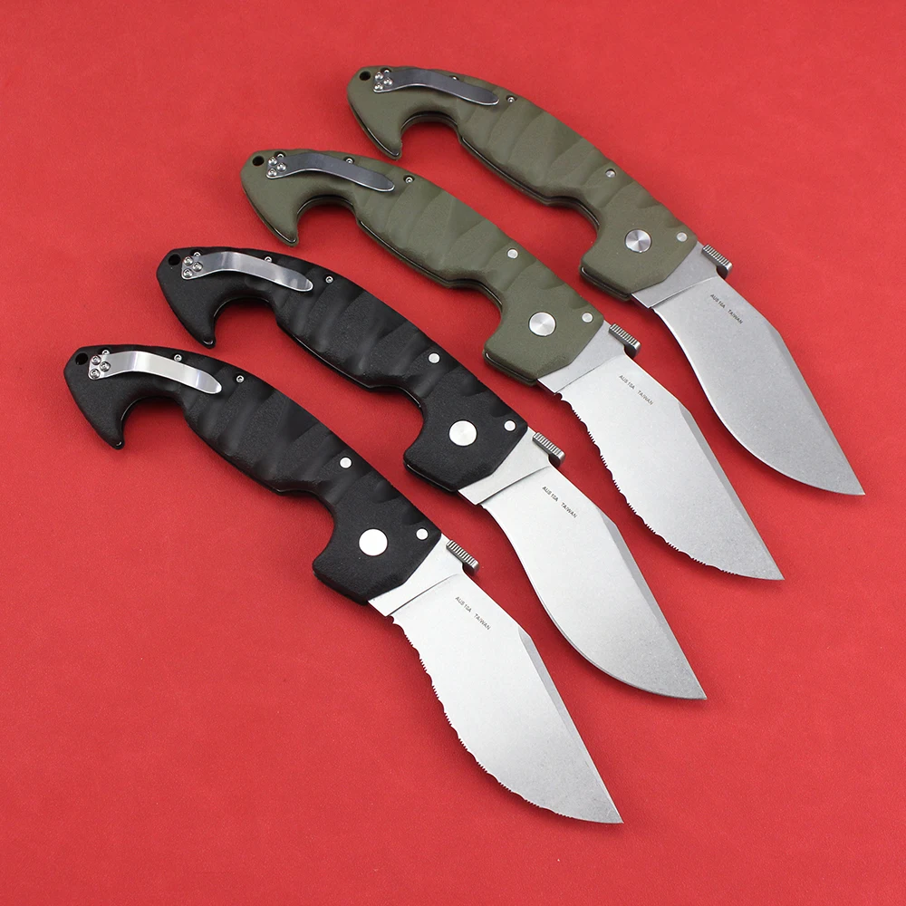 Cold Spartan Tactical Folding Knife AUS10A Steel Survival Military Hunting Multipurpose Knives Large EDC Tanto Pocket Knife Tool 2