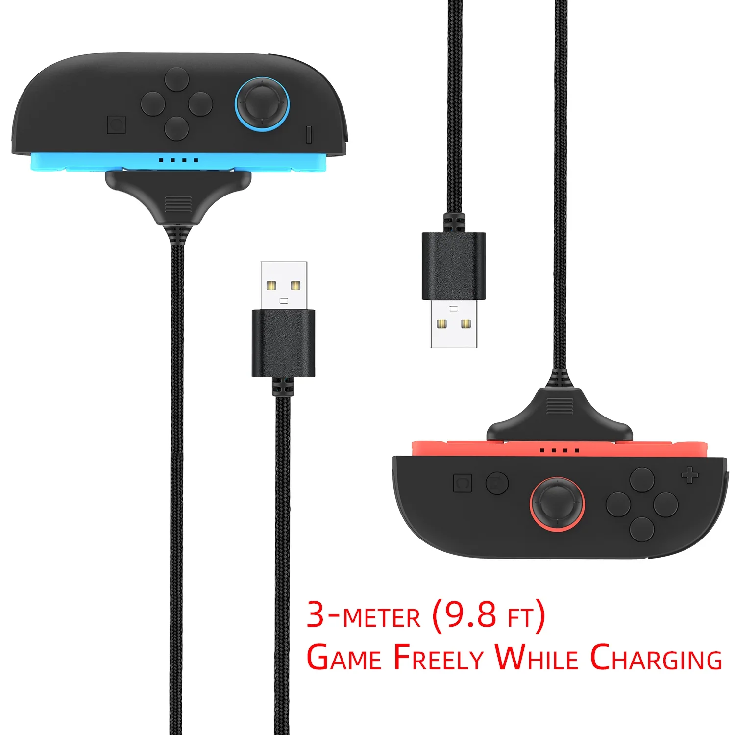 Magnetic Charging Cable for Nintendo Switch 2 Joy Pad Controllers, 3m Length Revisible Interface Joy Pad Charger Cable