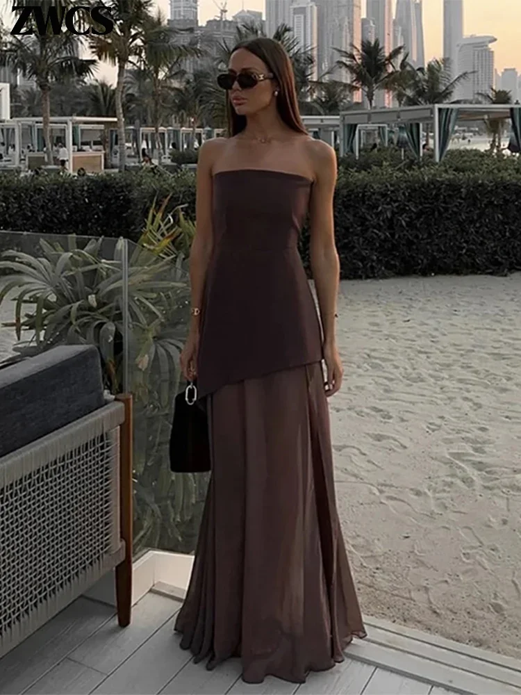 فستان خمري فاخر مع شال أنيق