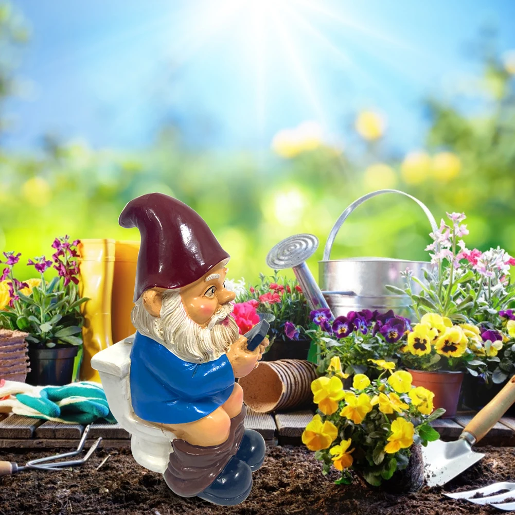 Creative Gnome Elf Figurines Resin Waterproof Statue Modern Home Office Desktop Decoration Ornaments Gift Accessories