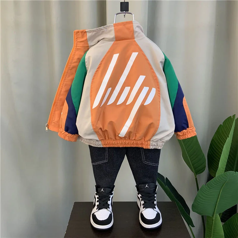 

Boys Coat Jacket Cotton Outerwear Overcoat 2023 Zipper Spring Autumn Teenagers Gift Top Children's Clothing