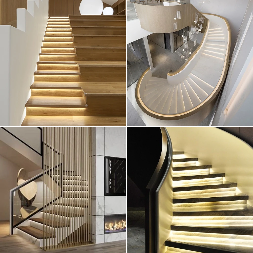 1-40 Steps LED Stair Light Strip Motion Sensor Stairs LED Strip Light With 2 Sensor Easy Insallation Stairway Step Light Strip