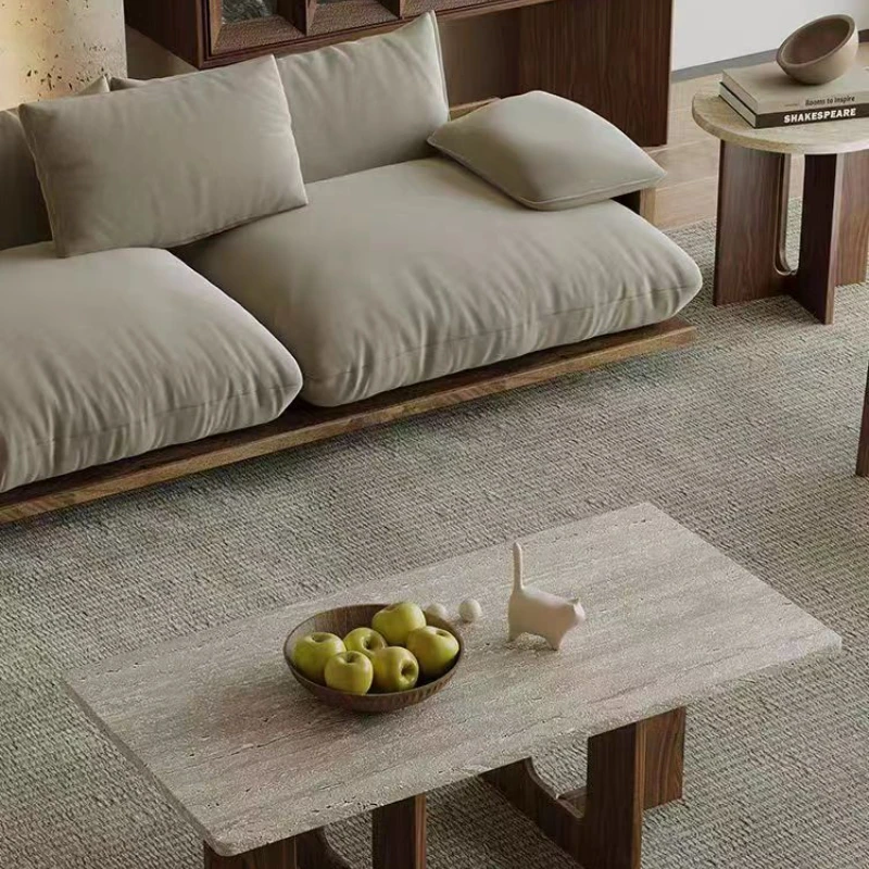 

Solid wood coffee table rectangular small apartment living room modern luxury balcony high-grade tea table
