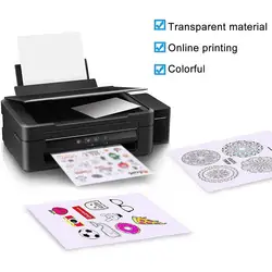 20 Sheets Printable Vinyl Waterproof Holds Ink Well No Smudge Dry Quickly Tear Resistant DIY Vivid Color Inkjet Printer Sticker