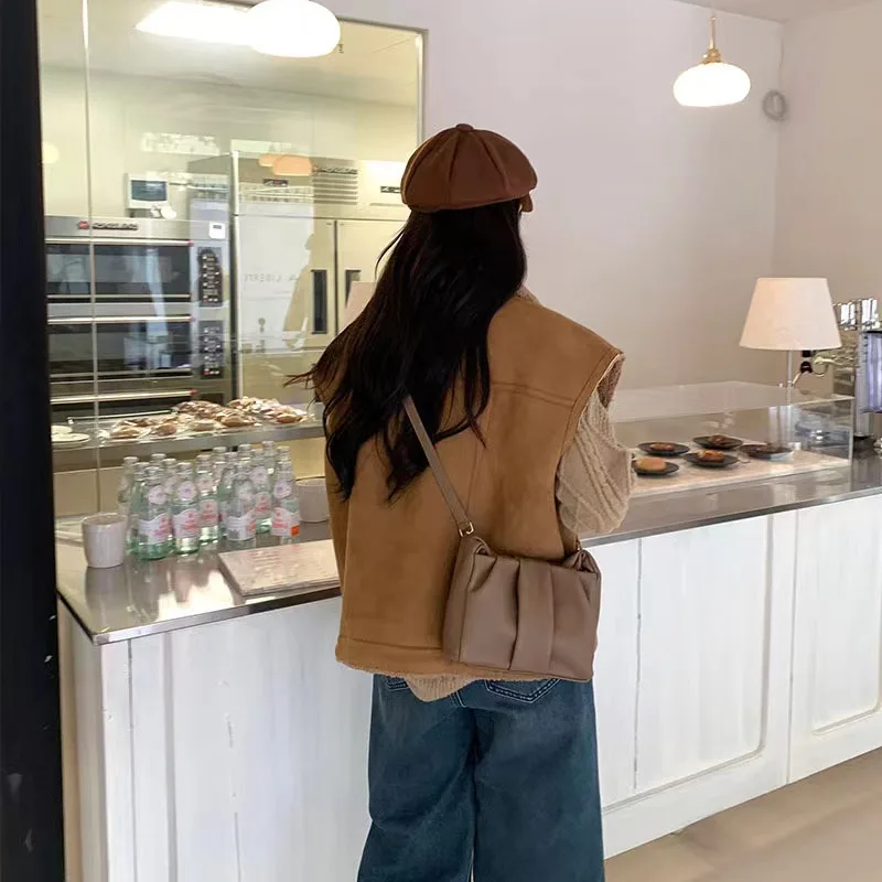 

New high-end armpit portable small square bag Korean style trendy commuting versatile fashion single shoulder crossbody bag