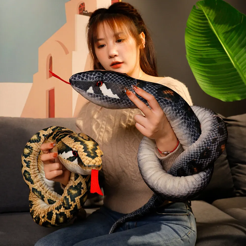 Juguete de peluche de serpiente de pitón simulado de gran tamaño para ...