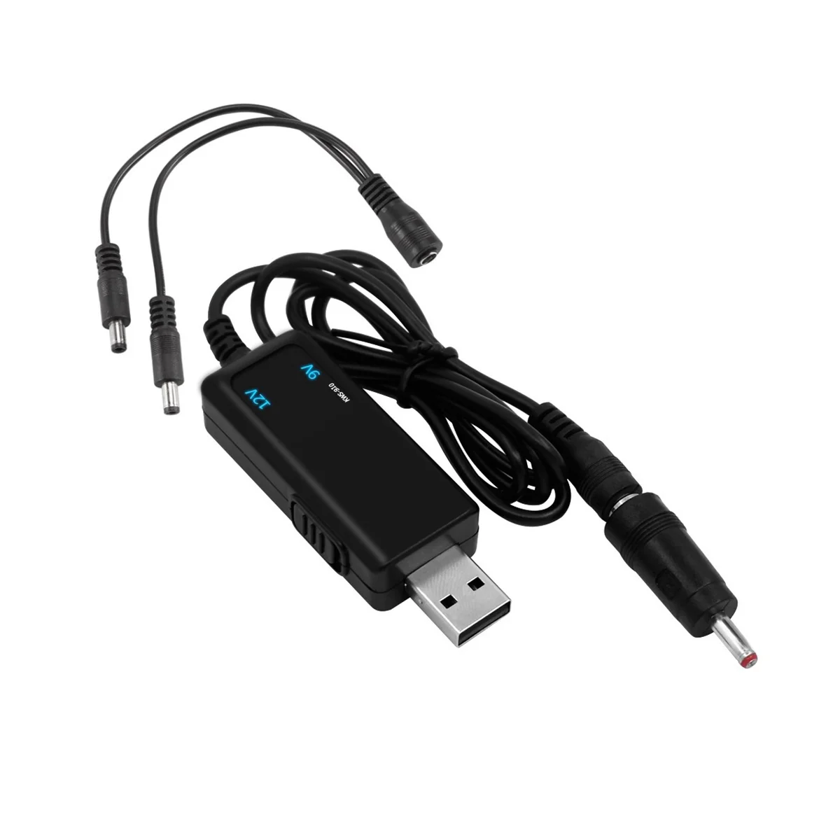 전원 변환기용 USB 부스트 컨버터 케이블, DC 5V-9V, 12V, 3.5x1.35mm 커넥터, 1 개 지원, 2 개