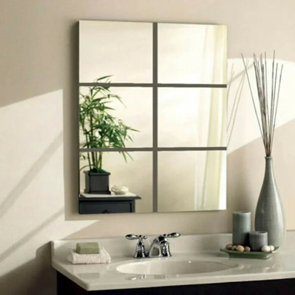 3D Mirror Wall Stickers Acrylic Living Room Decoration 6PCs 30cm