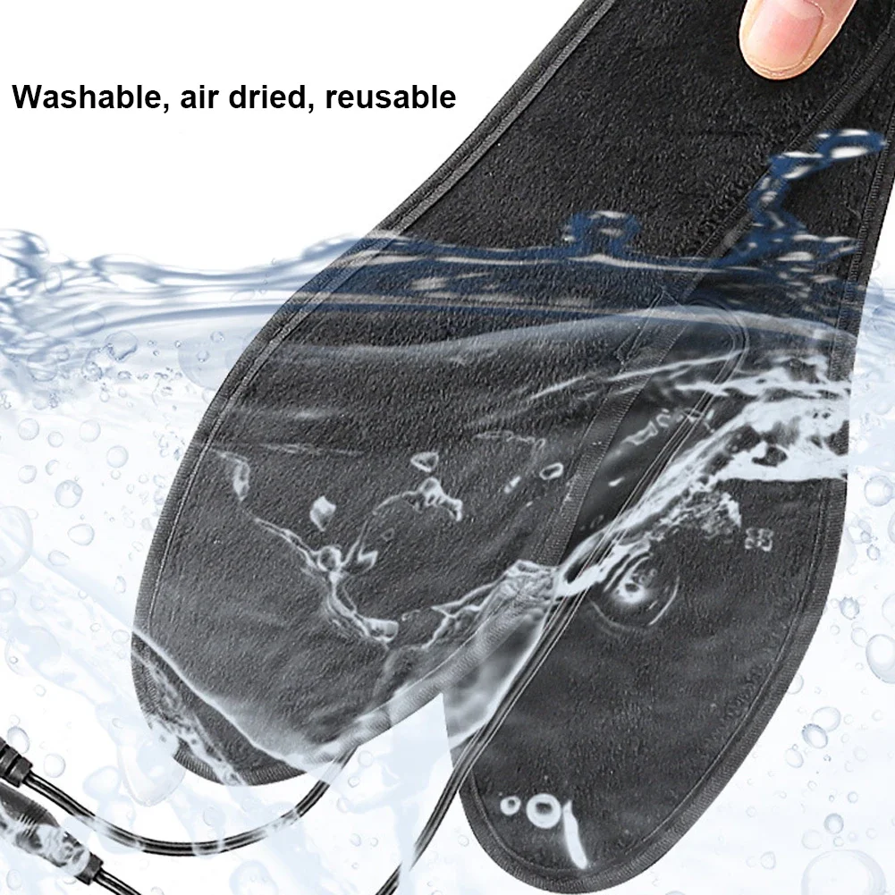 Men Women USB Heated Shoe Insoles Washable Warm Thermal Insoles Electric Foot Warming Pad Winter Outdoor Sports Heating Insole