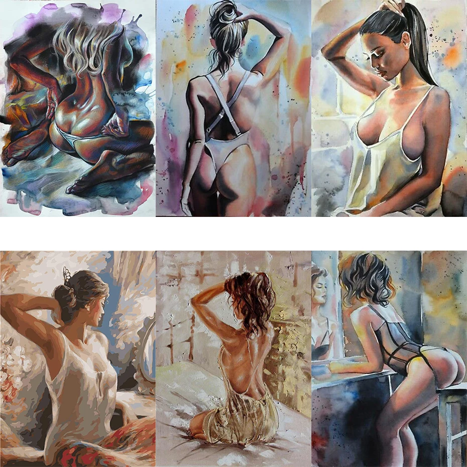 Nude Sexy Girls DIY Painting By Numbers Adults Drawing On Canvas  HandPainted Pictures By Numbers Wall Art Number Decor - AliExpress