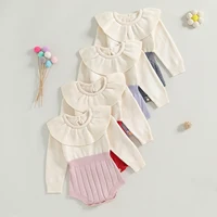 MISOWMNJOY Cute Baby Girls Knitted Romper Winter Newborn Sweater Bodysuit Princess Long Sleeve Jumpsuits Infant Clothes Knitwear 2