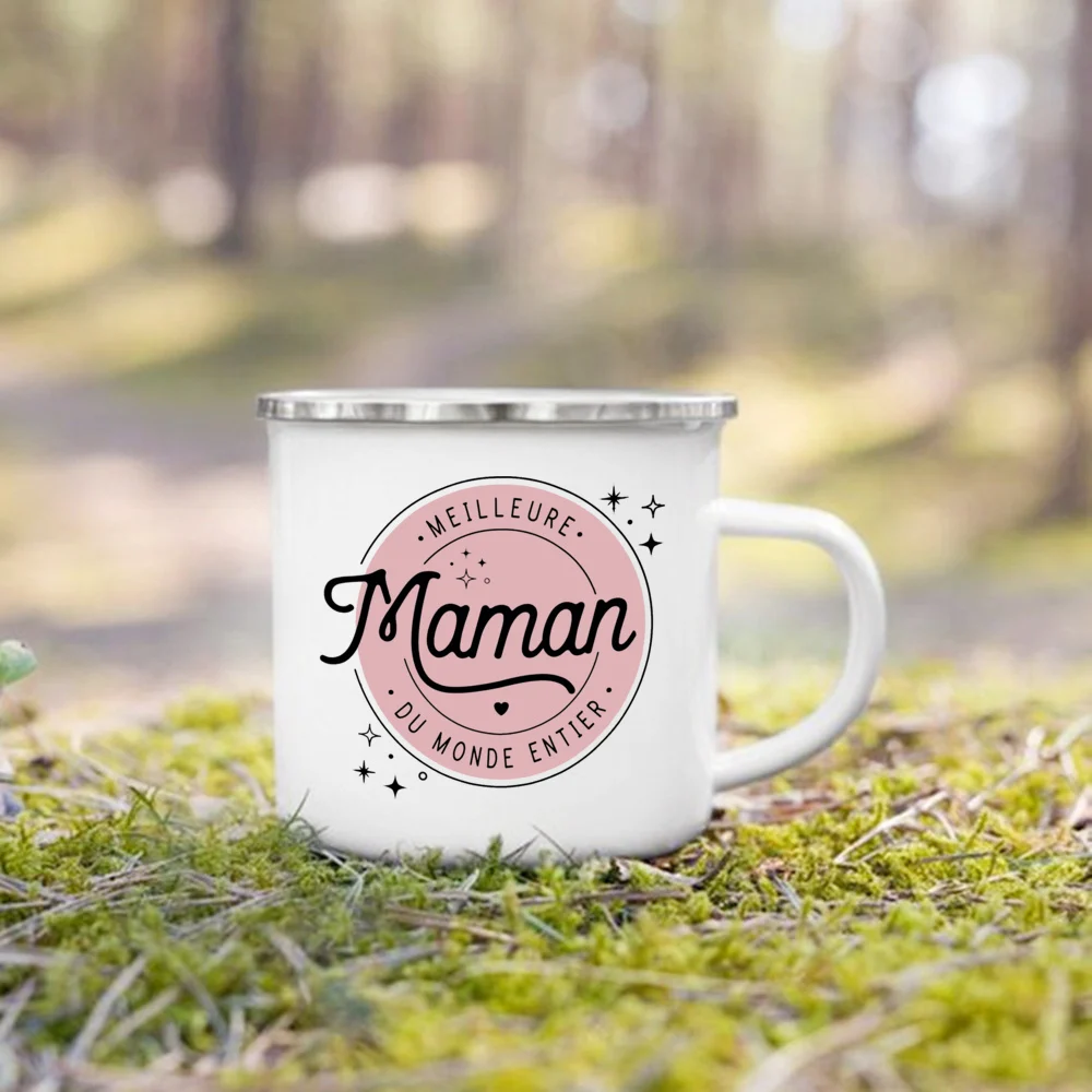 Best Mom In The World Print Mug Creative Coffee Cups Drinks Milk Cup Enamel  Handle Mugs Handle Festive Birthday Gifts for Mother