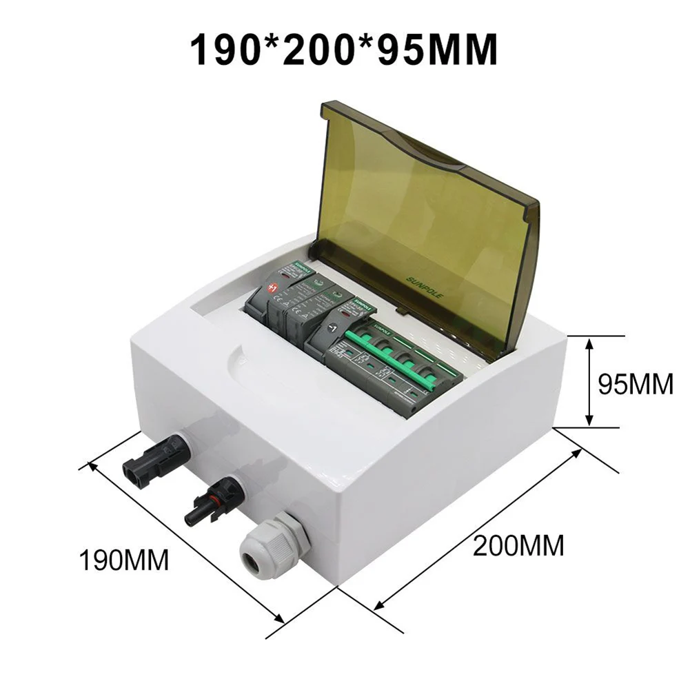 

1-In-1-out 1000V PV Combiner Box Solar Surge Protection DC Distribution 190*200*95mm/200*150*95mm PV Combiner Box Solar Parts