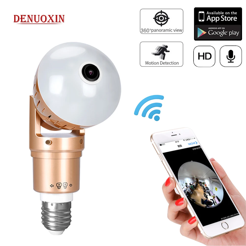 

1080P 2.0MP Wireless Panoramic Bulb Lamp WiFi Camera Night Vision Two way audio Home security Video Surveillance IP CCTV Fisheye