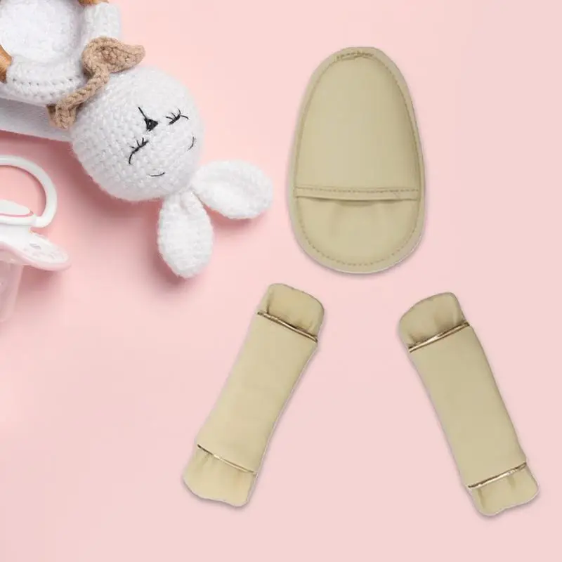 Car Seat Strap Covers For Kids Safety Belt Leather Shoulder Pads Seat Belt Cover Cute Strap Pads With Crotch Pad Anti-Slip
