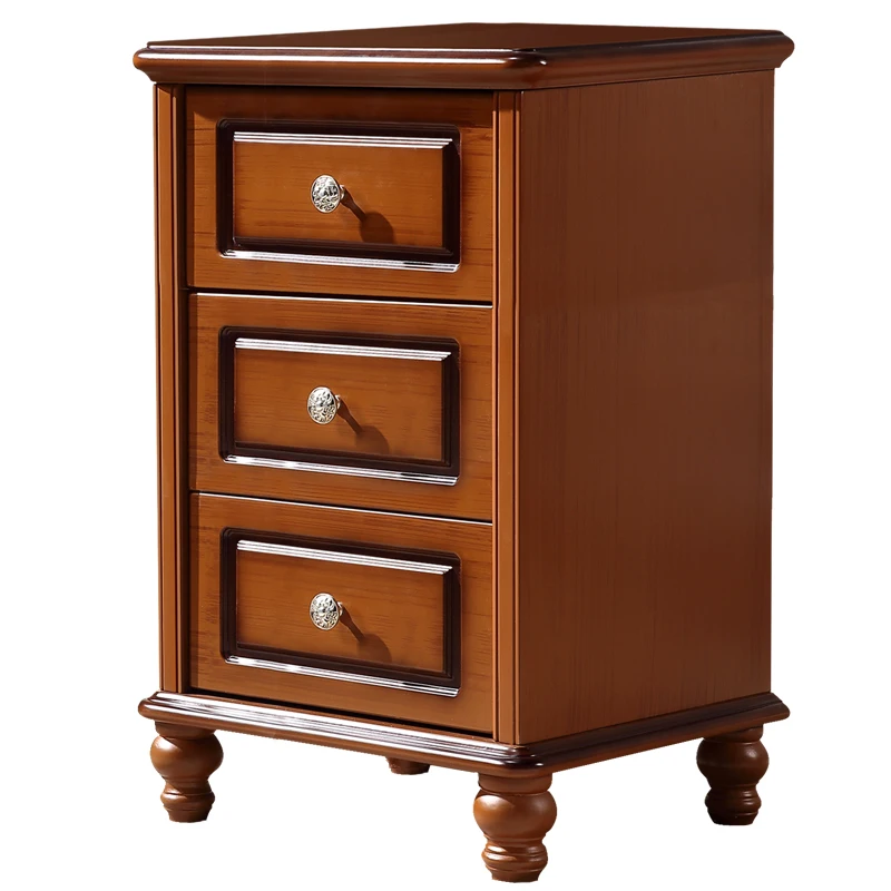 

YY Mini Simple European-Style American-Style Dark Ultra-Narrow Three-Drawer Small Bedside Table
