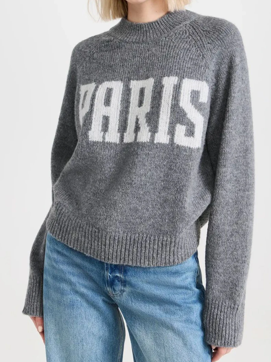 

Aesthetic Letter Graphic Soft Cashmere Sweaters Women Winter Warm Casual O-neck Long Sleeve Pullover Top Streetwear Loose Jumper