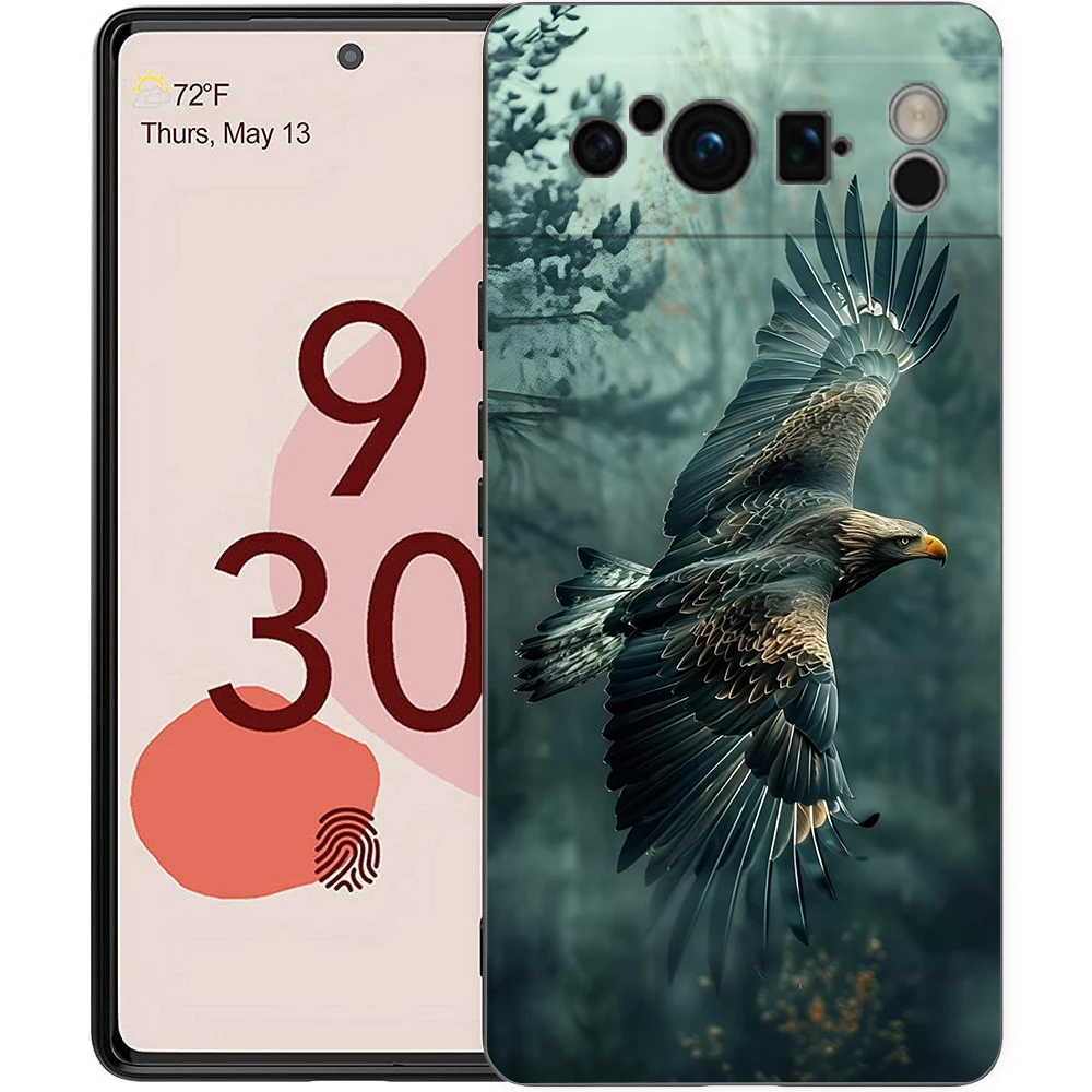Eagle Design Shockproof TPU Black Phone Case