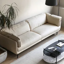  Nordic expression Italian contracted technology cloth sofa four corner split cream-colored living room sofa 