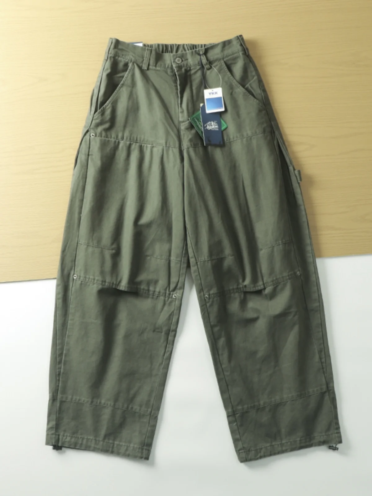 Retro Waed Work Trousers Loose Wide Leg Casual Pants for Men Urban Faion Autumn Winter  Color Long Pants