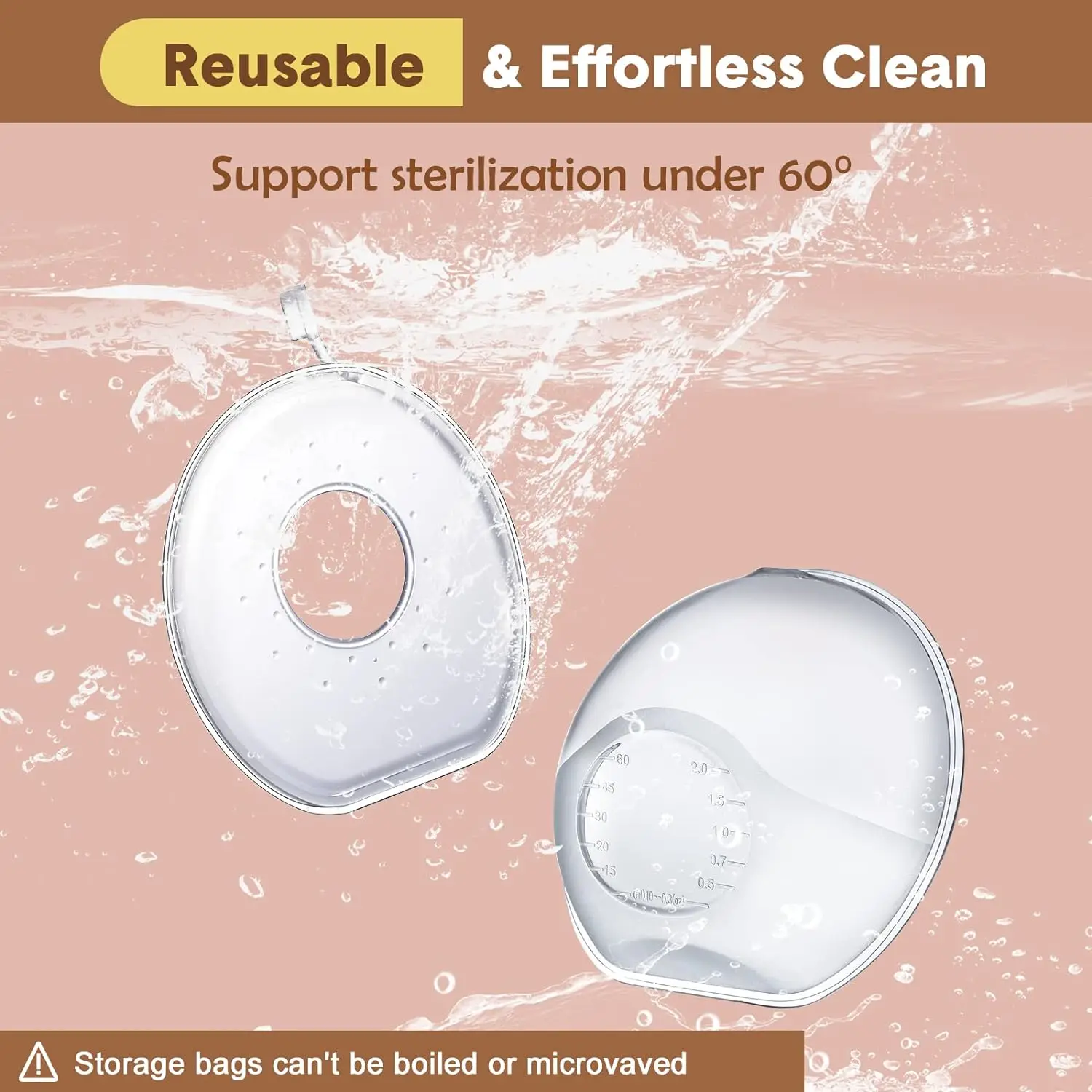120ML Breast Shell Breastmilk Collector for Breastfeeding 2 Pcs Silicone Breast Pad Nursing Cup Milk Saver for Nursing Moms 6