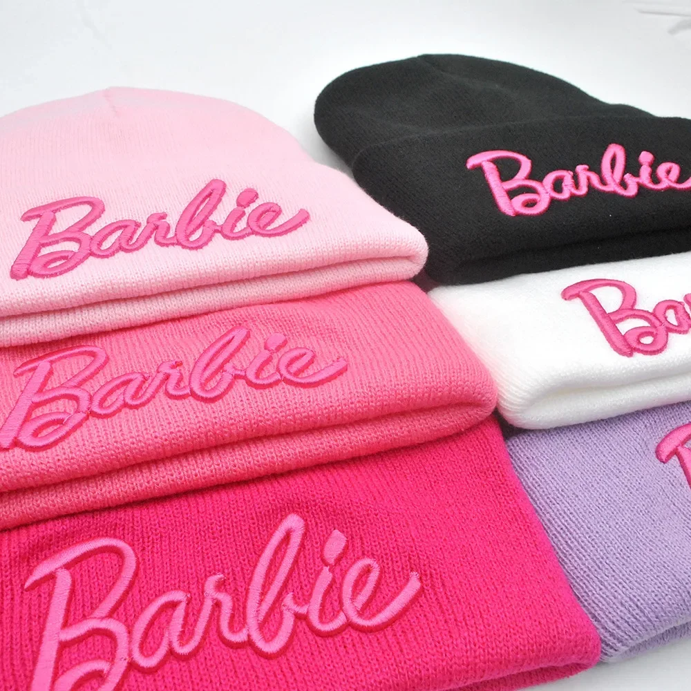 Winter Keep Warm Barbie Plush Hat Knitted Three-dimensional Embroidery Woolen Wear Clothes Accessories for Girl Women Decoration