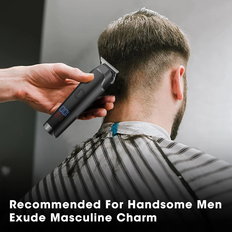 LCD digital display men's hair clipper hair salon engraving electric clipper USB hair clipper bald machine 2