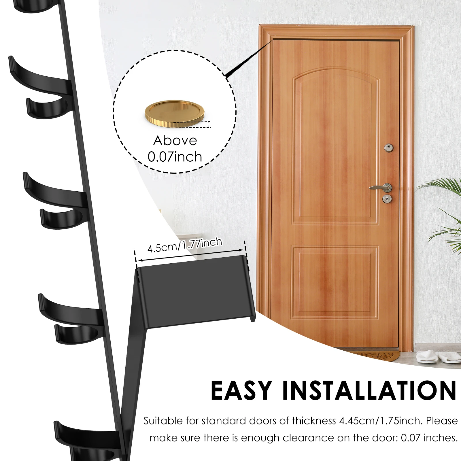 2 Pack Over the Door 12 Hooks Punch-free Home Door Behind Hanger Hat Towel Clothes Key Hanger Kitchen Bathroom Storage Rack