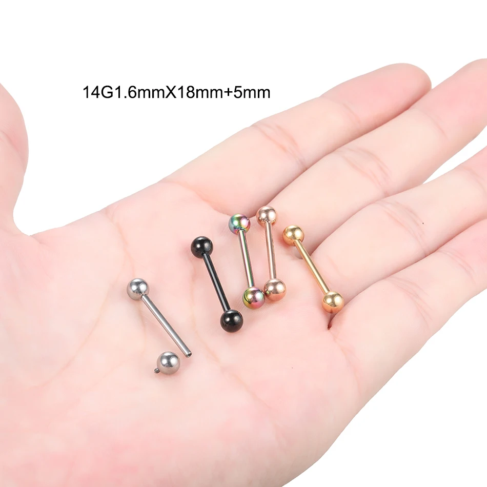 G23 Titanium Internally Threaded Industrial Barbell Lip Piercing Barbell Ear Cartilage Helix Nipple Piercing Body Jewelry 1Pc piercing jewelry body piercing earrings ear piercing jewelry body piercing jewelry body jewelry