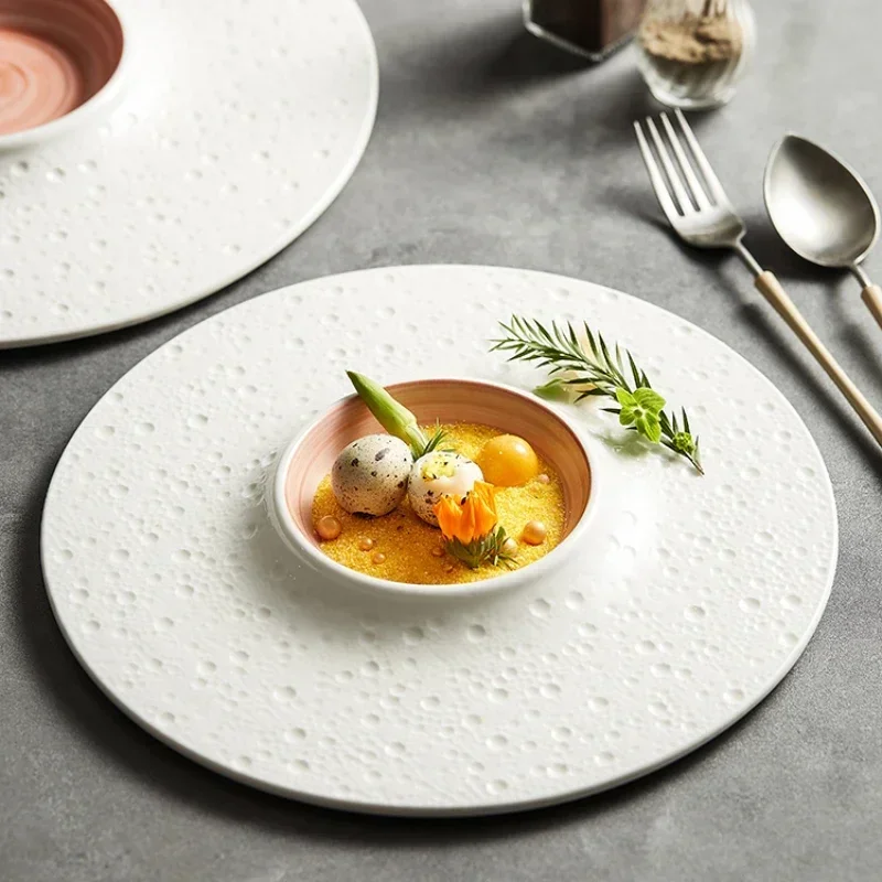 Ceramic Dinner Plate Western Food Hotel Tableware