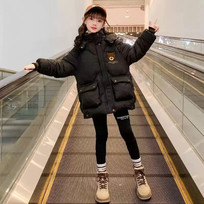 Autumn Winter Children's Parkas Teen Fashion Thicken Warm Coats Girls Cute Cartton Jackets Hooded Coat