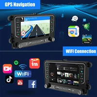 ESSGOO Autoradio 7" Android 14 4+64G Carplay pour VW Golf 5 6 Passat Caddy Tiguan Touran, Android Auto, Navigation GPS, WiFi, RDS, FM, BT, USB, SWC 3