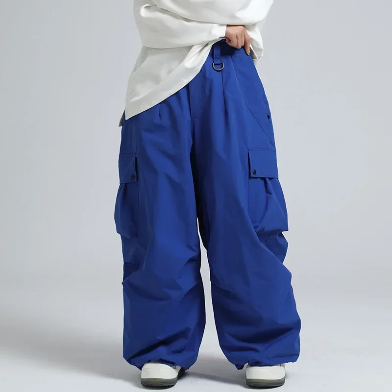 Skiing Pants Outdoor Waterproof Skiing Pants Warm Ski Trousers Windproof Snow Clothes Men Winter Cargo Pants Women Loose Snowboard Wear