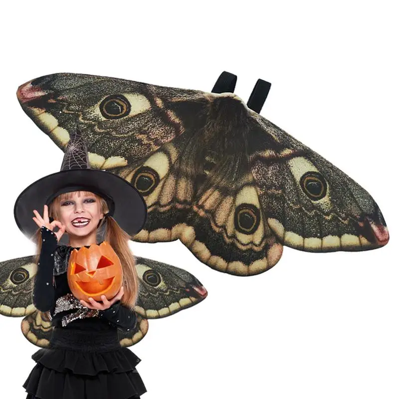 

Halloween Moth Wings Costume Cloak Shawl Butterfly Shawl Moth Cape for Girls Moth-Wings Dress-Up Pretend Play Party Favors