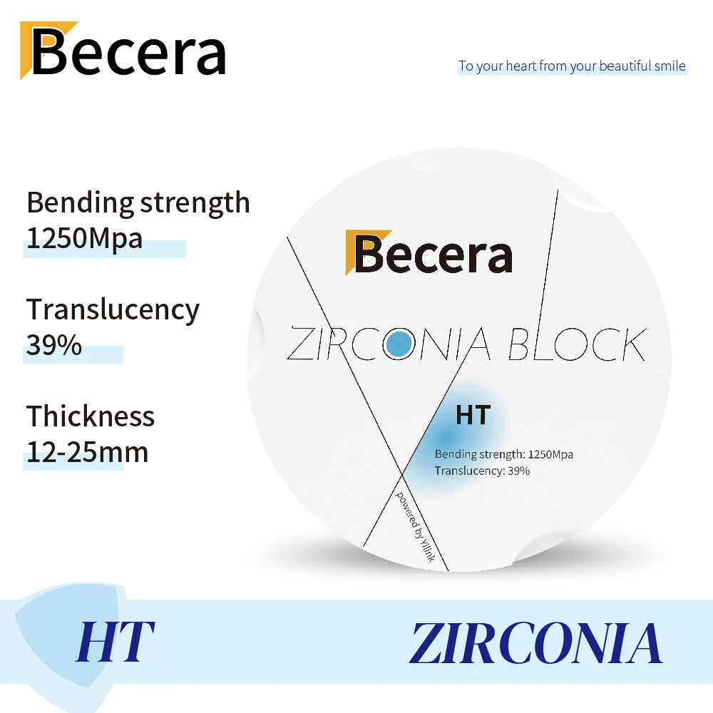 

Becera White Zirconium Blocks High Transmittance Disc with Strength 1250 Mpa Compatible with Zirkonzahn Cad Cam Milling Machine-