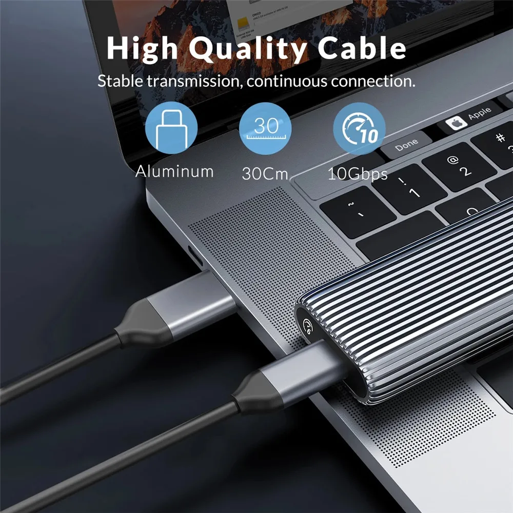 Orico Gabinete de Ssd Livre de Ferramenta Suporte de Alumínio Capa de Unidade de Estado Sólido Pcie Nvme Uasp tipo c M.2 10gbps - Imagem 2