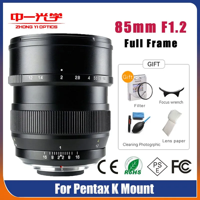 Zhongyi 85 Millimetri F1.2 Lente Full-Frame Ritratto Per Pentax K Mount Slr Macchina Fotografica K-70 Kp K-3Ii K-S1 K-S3 K-500 K100D K-50 K-3 K10D K-5