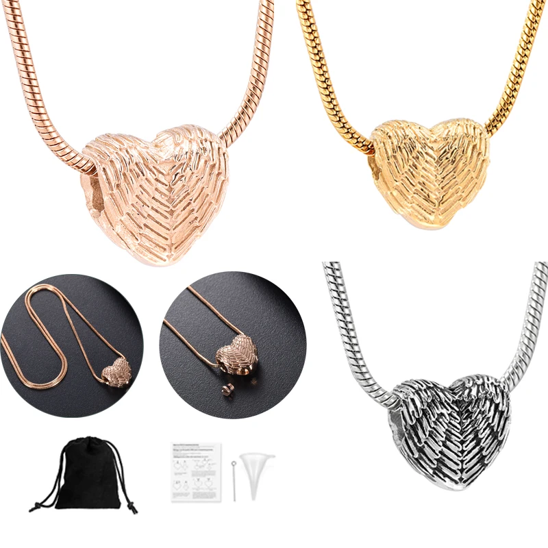 

Heart Cremation Jewelry Urn for Human/Pet Ashes Pendant Necklace Memorial Keepsake Women Gifts Stainless Steel Jewelry