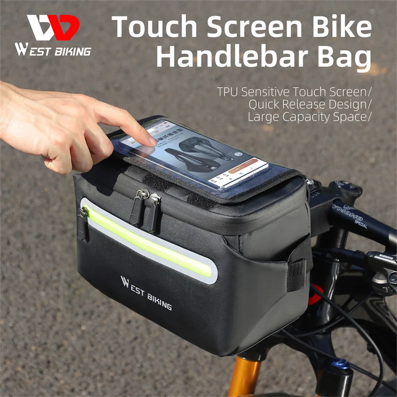 

WEST BIKING Bicycle Bags Bike Handlebar Bag Frame Pannier Multi-purpose Waterproof Portable Shoulder Backpack Bike Accessories