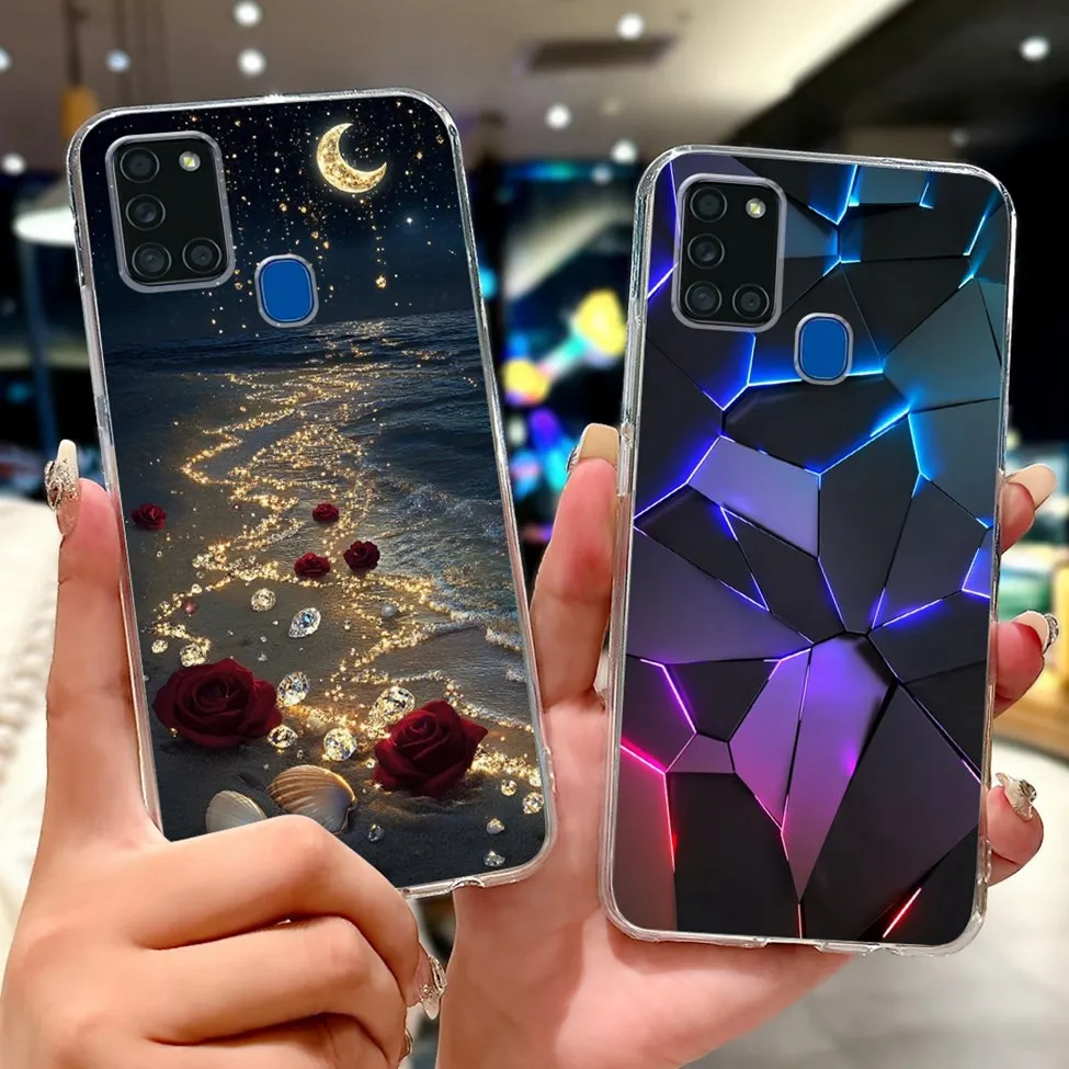 Clear Fashion Luxury Cute Painted Back Phone Case Cover