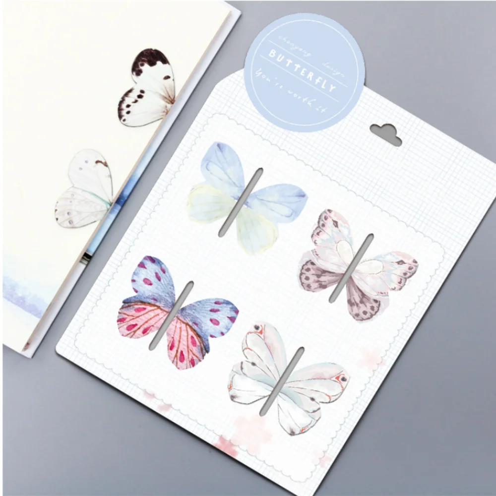 4pcs/Set Cartoon Animals Cat Cactus Magnetic Bookmarks Books Marker Of Page Stationery School Office Supplies Paper Clip