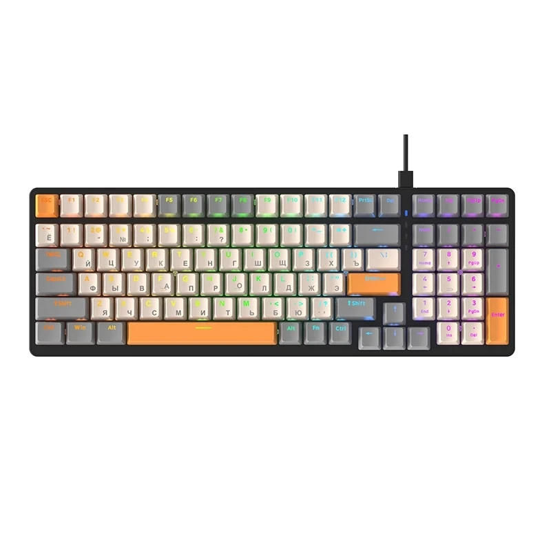 K3 Russian Mechanical Keyboard Red/Blue Switch Type-C RGB 9 Light Model 100 Keys Hot Swap Axis Game Computer Customized Keyboard