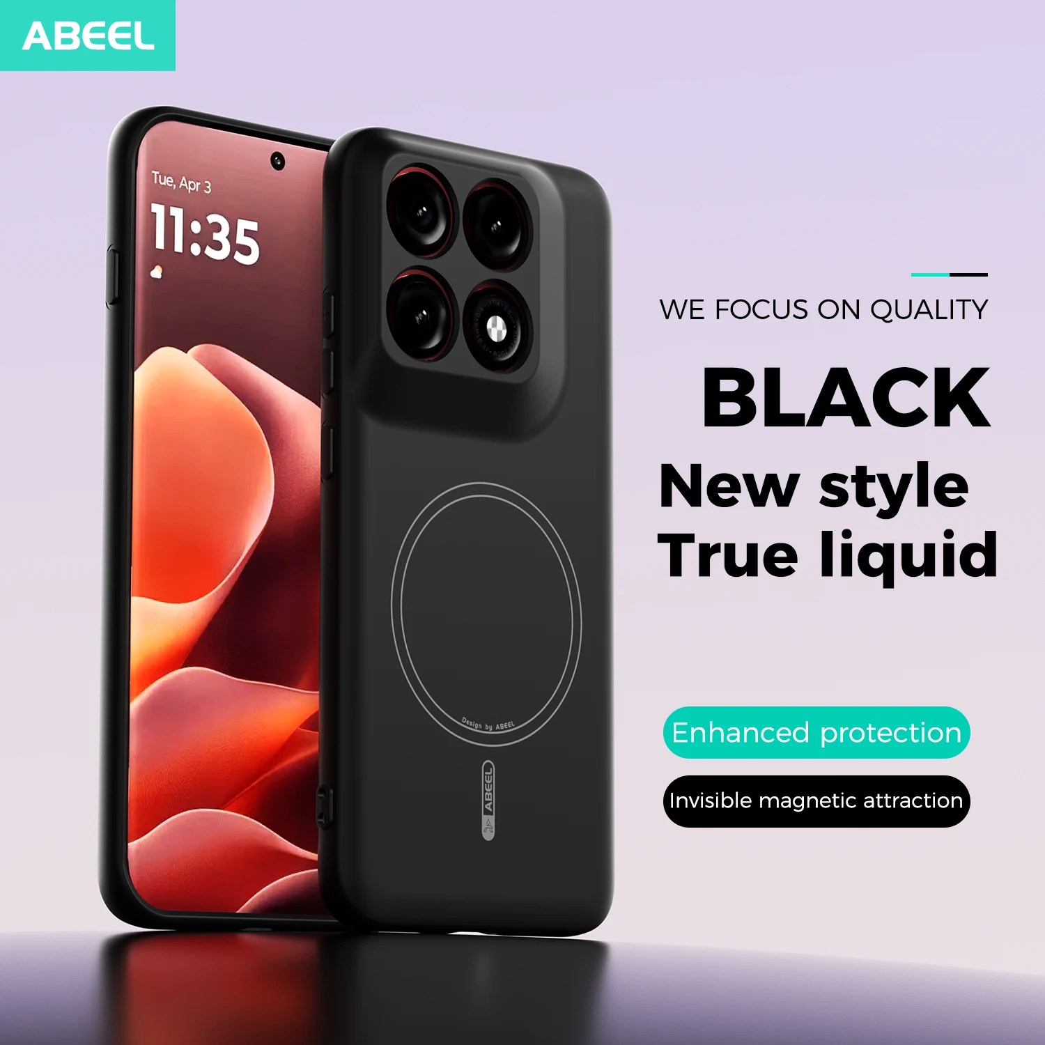 Magnetic Wireless Liquid Silicone Case with Microfiber Lining