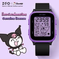 ZGO  Sanrio Kuromi Kids digital watch For girls Square Sporty Waterproof Electronic watch Alarm clock Gift 878
