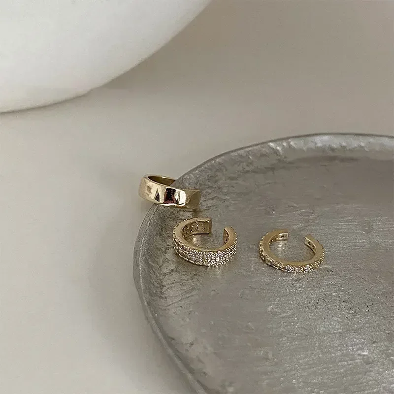 Zircon Cute Clip Earrings Female Buckle Ear Cuff No Piercings Fake Cartilage Ear for Women Fashion Jewelry